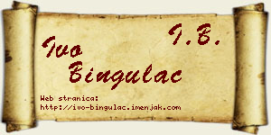 Ivo Bingulac vizit kartica